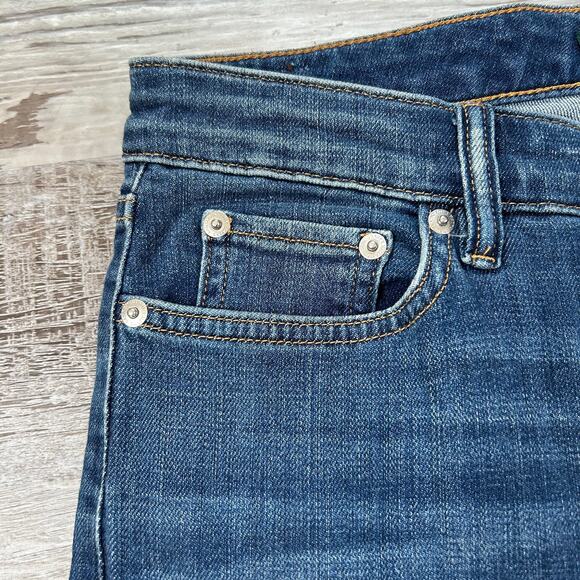 Lauren Ralph Lauren Regal Straight Ankle Jeans Raw Hem Dark Wash Mid Rise - Picture 2 of 8